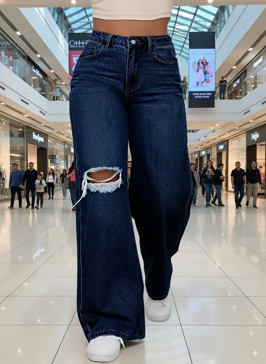LuNAra - Denim Wide-Leg Pants -