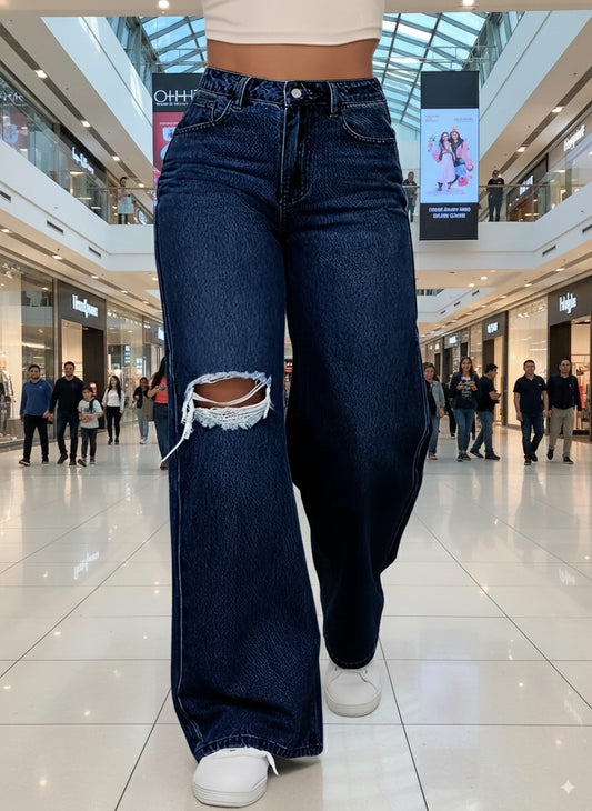 LuNAra - Denim Wide-Leg Pants -